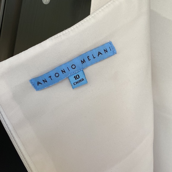 Antonio Melani White Sleeveless Asymmetric Peplum Sheath Dress Size 10 - Picture 3 of 7